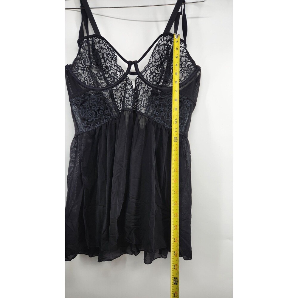 Adore Me Women's‎ 2X Jet Black Rae Babydoll Lingerie Sleepwear NWT - Picture 5 of 9